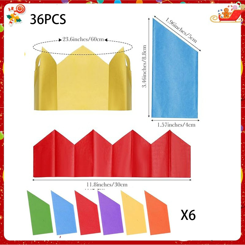 TEMU 36pcs Random Color Christmas , Foldable Multicolor Paper Party Hats Caps In Red Green Purple, Lightweight Disposable Festive Party Favors,