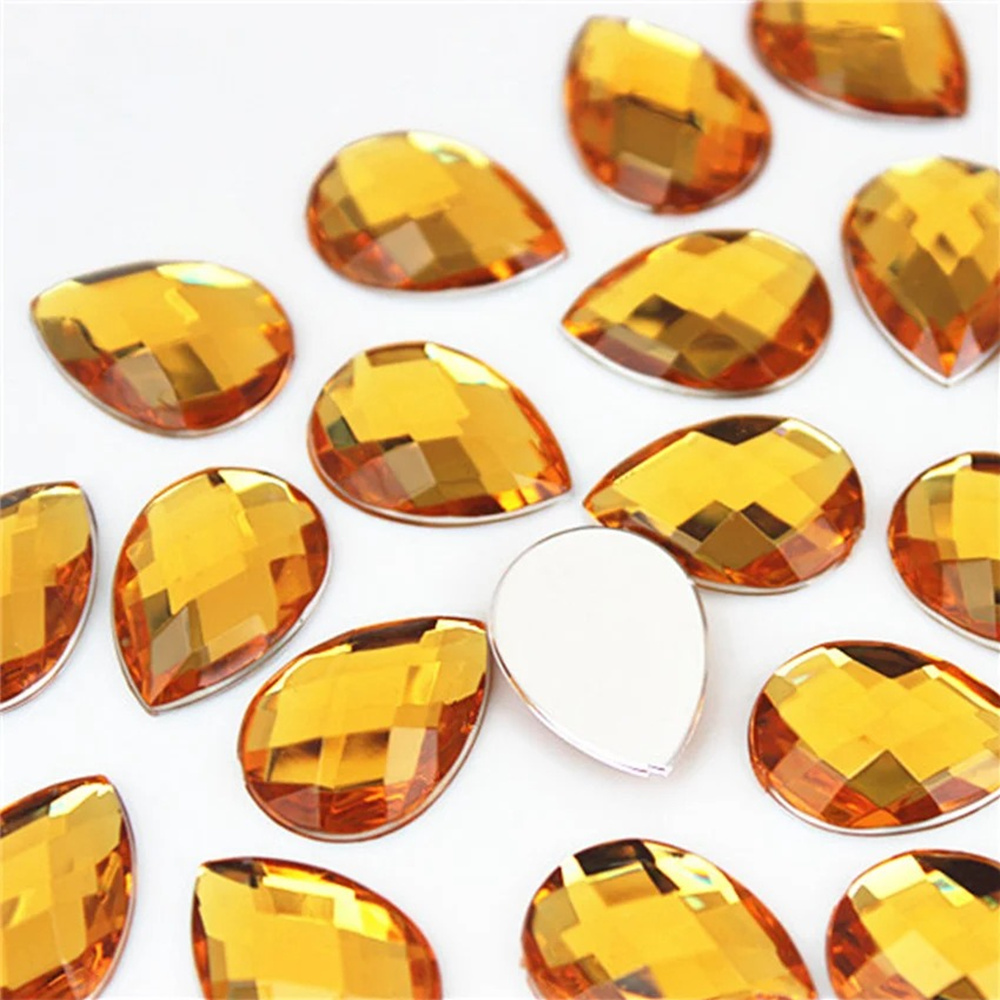 TEMU 28pcs 1,3cm*1,8cm Piatto a Acrilico Sfaccettato per Fai da Te, Decorazione per Abiti, Borsa e Cucito
