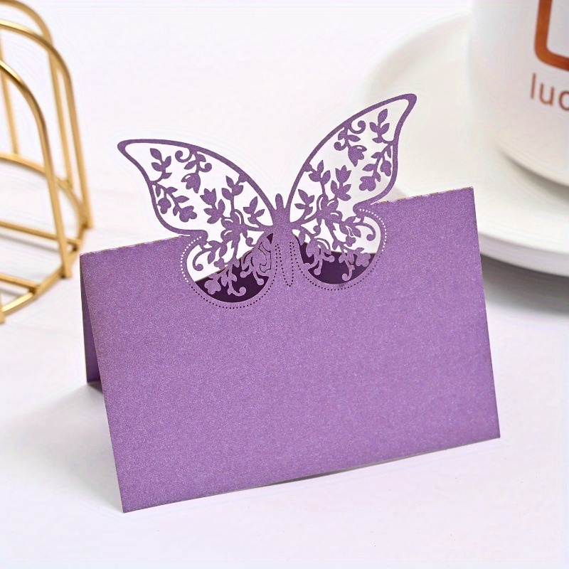TEMU 10 Tarjetas de para Boda con Diseño de Hueca por Láser - Letreros de en Papel Mate para Banquete, Fiesta, , Tarjeta de Asiento, Tarjeta de Mesa,