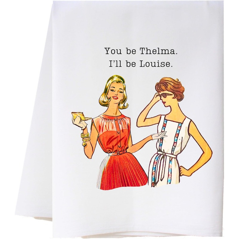 

18x26" Funny Kitchen Towel - Luxury Flour Sack Design, Cute Cartoon Theme, Machine Washable - Drying Hands & Decorating Your Kitchen