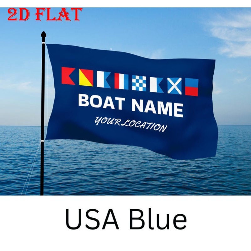 Two-Dimensional Flat Flag Designed for Boats, Custom Gift