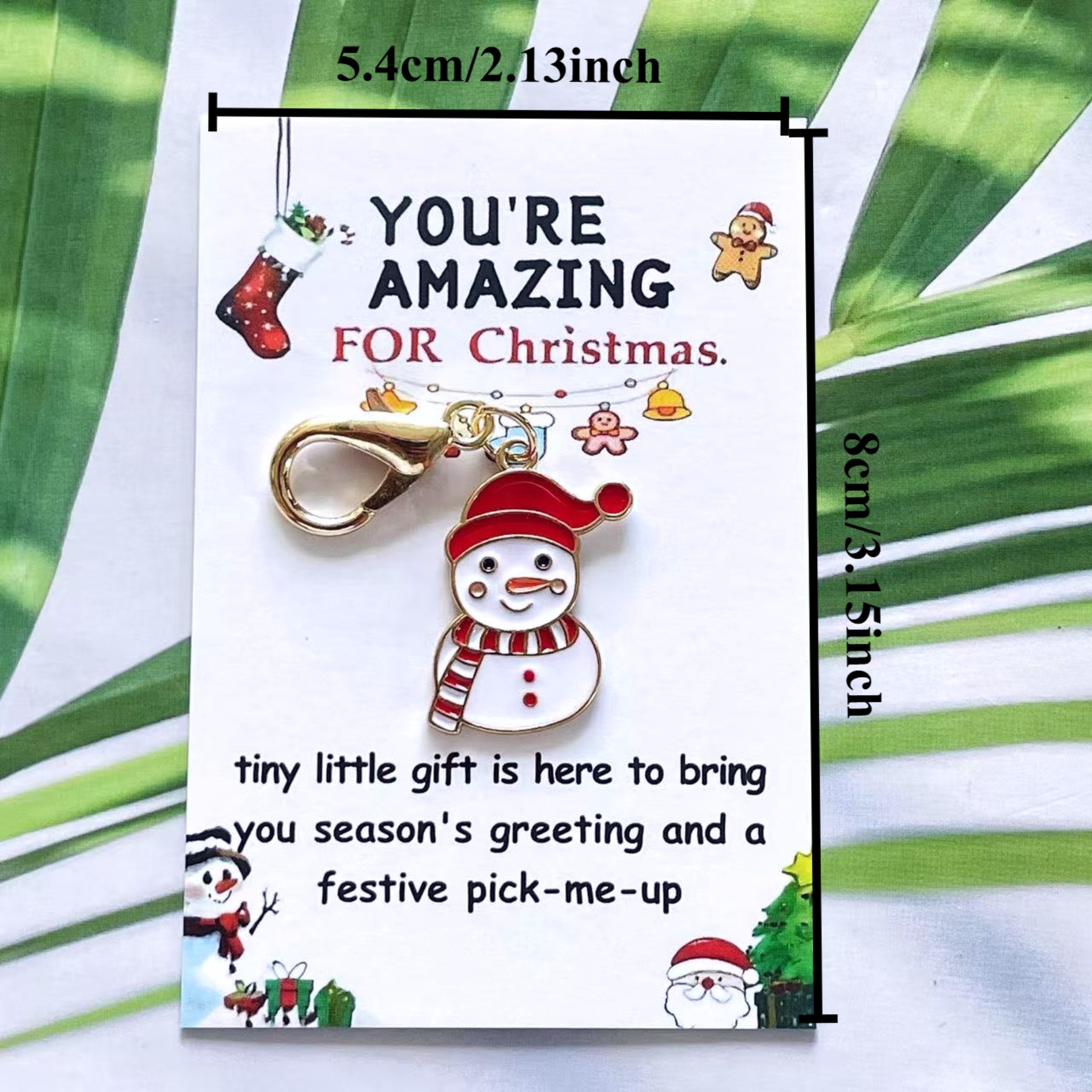 18pcs Christmas Keychains and Hug Greeting Cards Set, Inspiring Gift