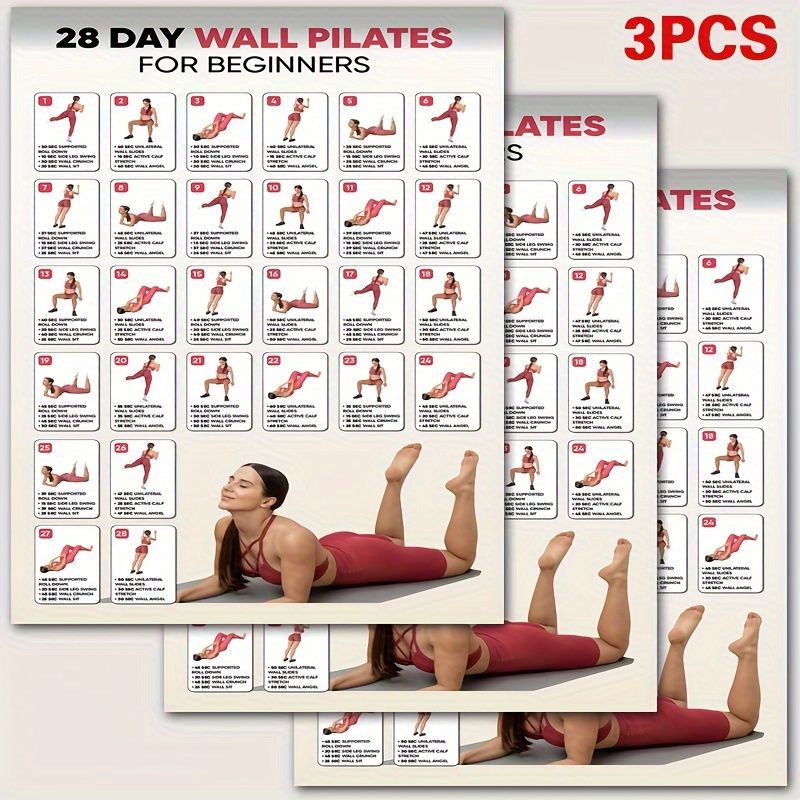 E-shop 3er-Set Pilates für Anfänger: 28-Tage-Trainingsplaner mit bebilderten Schritt-für-Schritt-Übungen – Rahmenloser Yoga-Leitfaden für Zuhause,