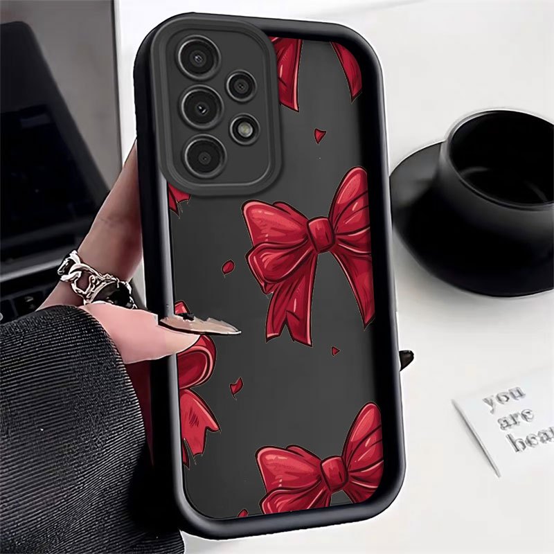 TEMU Stylish And Minimalist Red Bow Pattern Phone Case For And Models, Featuring An Attractive Design And , Drop-resistant Construction.