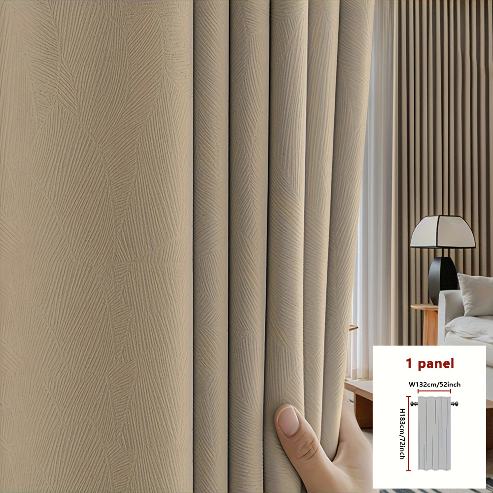 open 1pc solid color easy   curtains floral texture jacquard craft decorative curtains   ring punch installation method multi   suitable for bedroom living room   cafe floor to ceiling windows bay wi