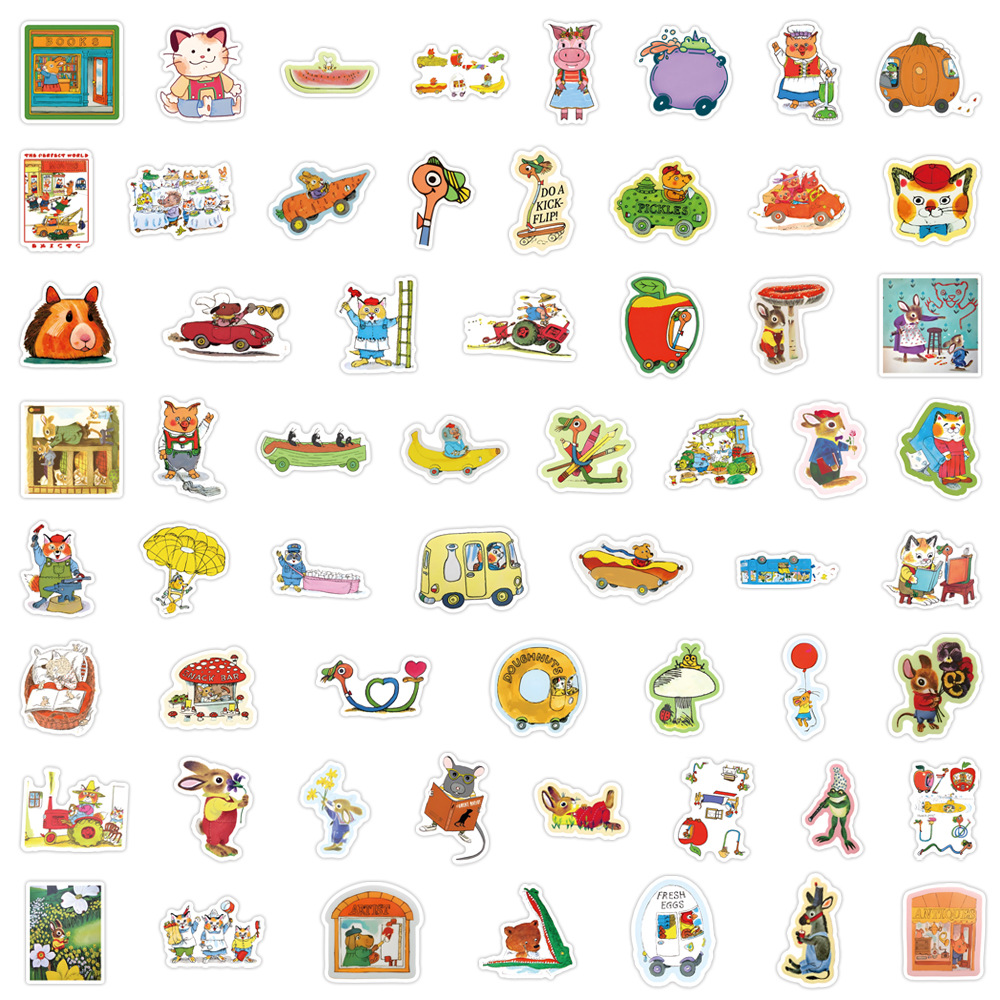 60pcs Fairy Tale Ins Graffiti Stickers Vintage Downtown Y2k Aesthetics 90s 80s Anime Funny Doodle Deacl Pack Christmas Decoration Suitcase Diy Luggage Party Gift