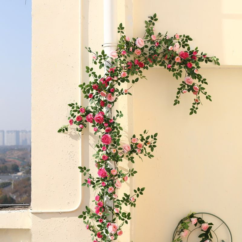 TEMU 1 Double Vine - Artificial Garland With Layered Petals, , And That Closely Of . With Foliage, It A Vibrant, . Perfectly Into French