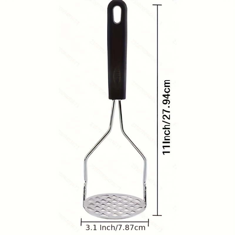 MAMSHIB Triturador de Patatas con Mango Antideslizante, Triturador de Patatas de Acero Inoxidable, Mezclador de Patatas, Apto para Patatas, Batatas, Judías, Verduras, Frutas, Apto para Puré de Patatas, Puré de Batata y Puré de Aguacate, Preparación de Comidas Festivas