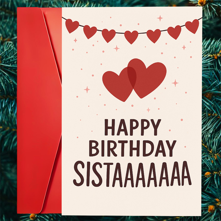 Image of A Single Birthday Card Featuring A , Perfect For Sisters, Ideal For Family Gatherings And Birthday Messages To Love And Gratitude