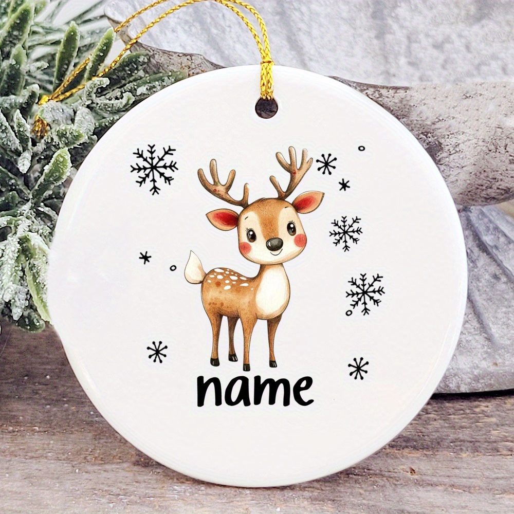TEMU 1pc Personalized Christmas Ornament, Christmas Santa Claus/ Tree Decoration With Name Design Hanging Ornament For Thanksgiving & Christmas Gifts