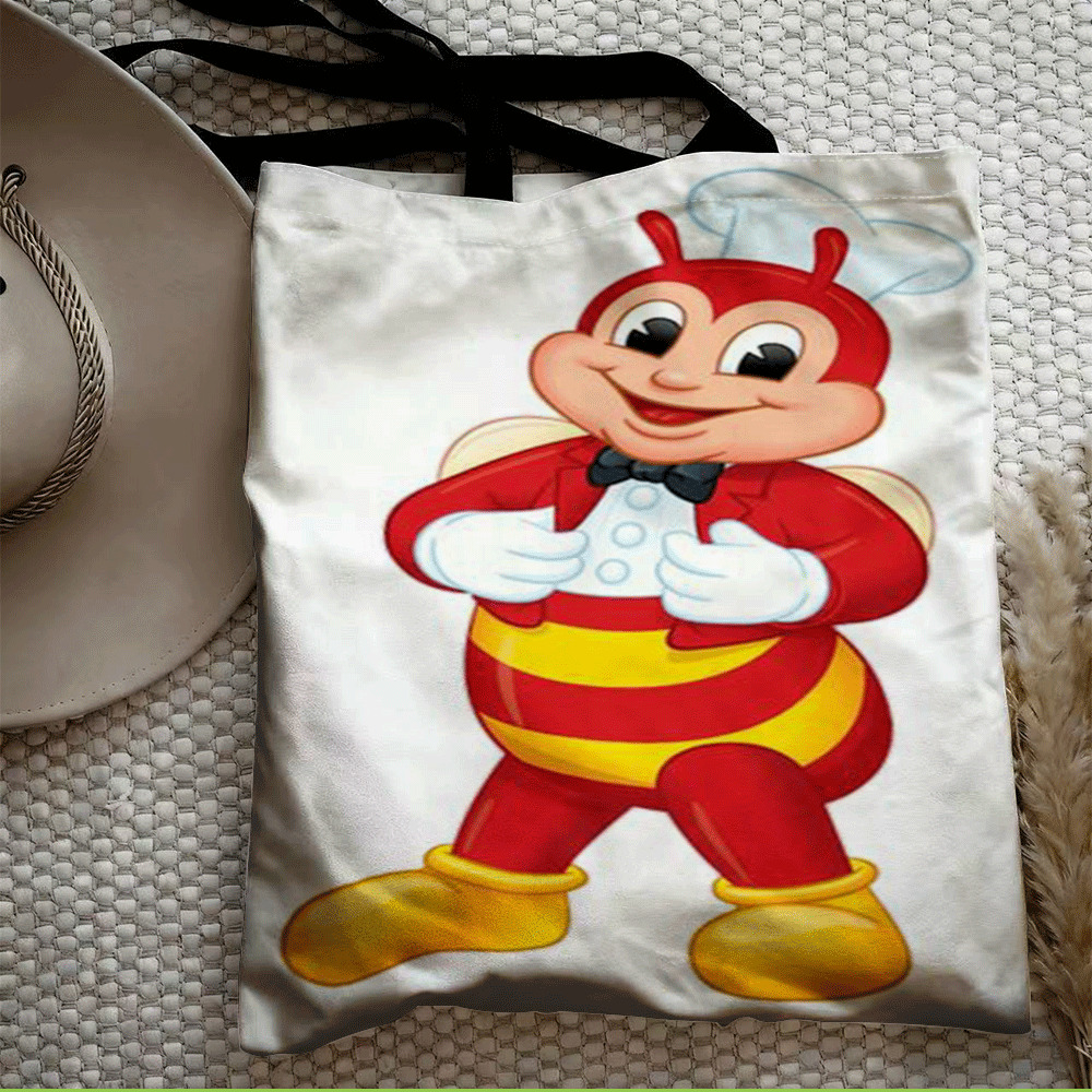 TEMU 【商品名】漫画の小さなミツバチシェフ デジタルプリント ファッショナブル ショッピングバッグ アートトート - 再利用可能なショッピングバッグ、なレディースデイリーアクセサリー、クリスマス、ハロウィン、新年ギフト、誕生日プレゼント