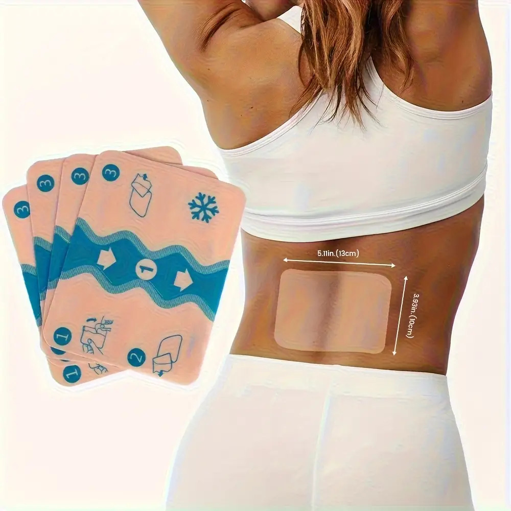 50pcs Natural Chinese Heat/Cold Compress Patches - for Back, Knee, Neck, Shoulder | Ginger, Turmeric, Safflower Herbal Formula | Non-Electric, Easy to Use