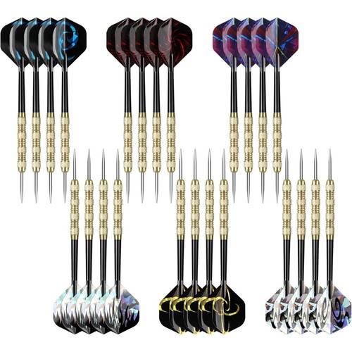 24 pack metal tip steel tip set mixed color iron and pvc material