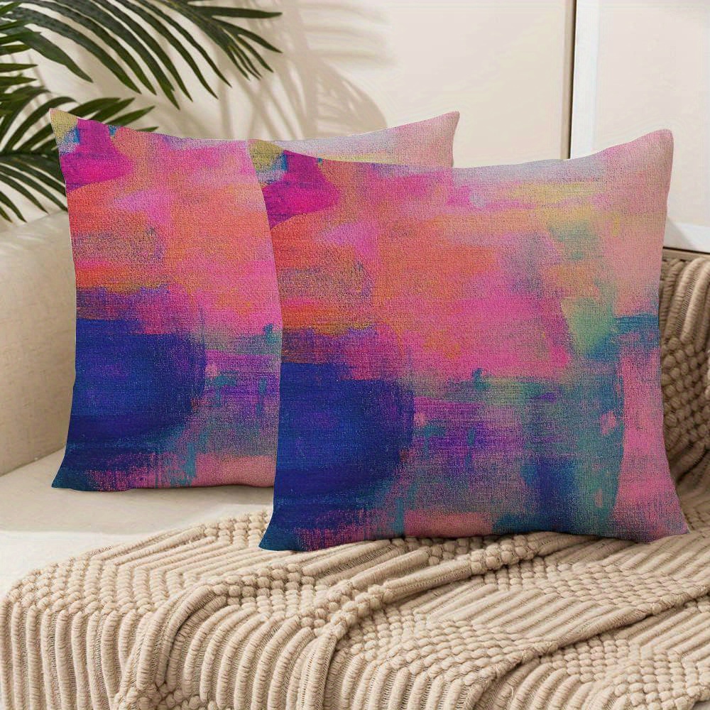 vibrant abstract art throw pillow covers bright fuchsia Temu Italy