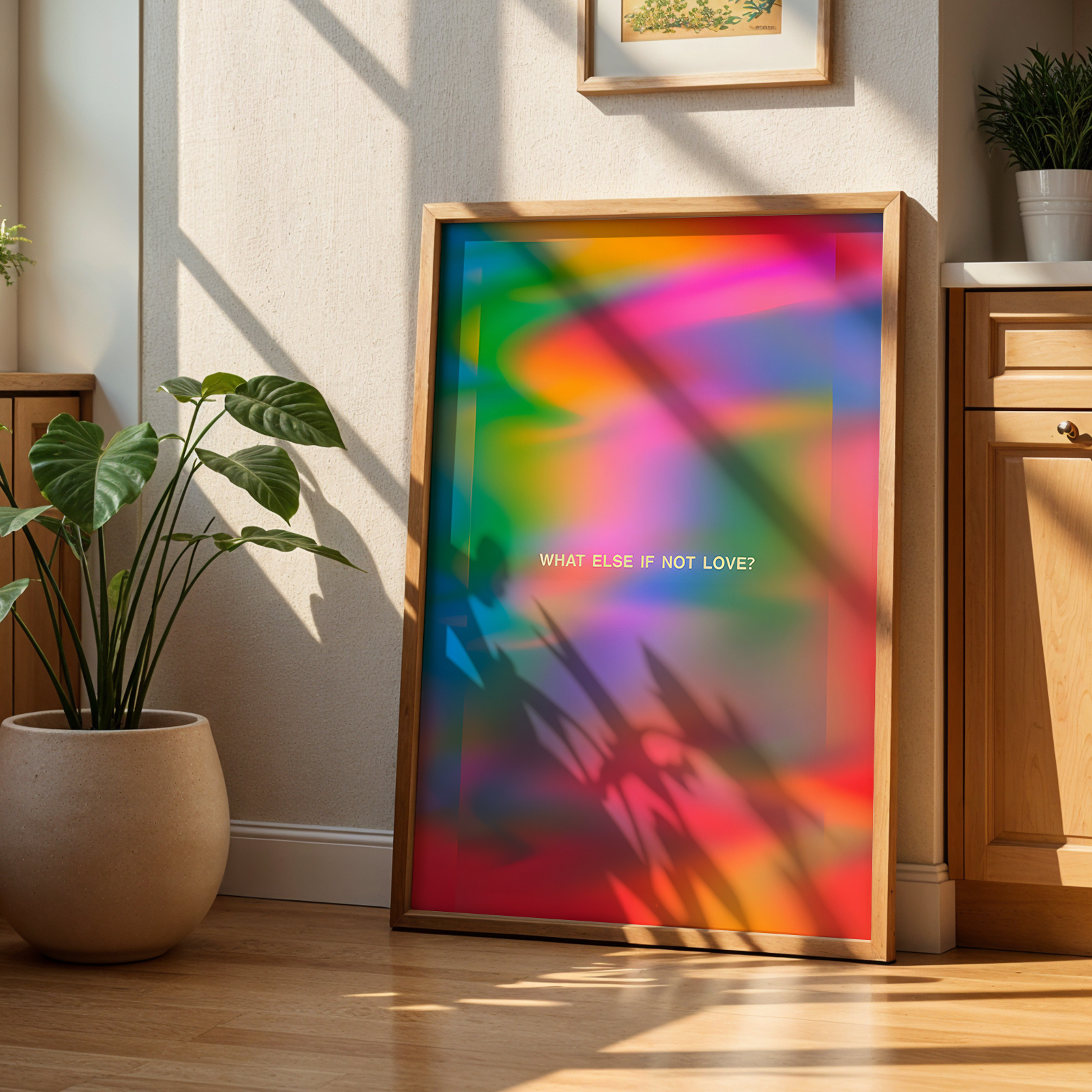 TEMU 2d Flat, 2d Flat, 1pc, Wall Art, Vintage Poster, Psychedelic Colorful Art Poster, Font "if Not Love, Can It Be?", Quote Art, Suitable For Living
