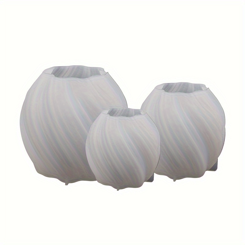 TEMU Rotating Pattern Candle Three-piece Silicone Mold - Creative Candle Casting Mold, In Large, Medium, And Small Sizes/reusable/easy To Clean/ideal