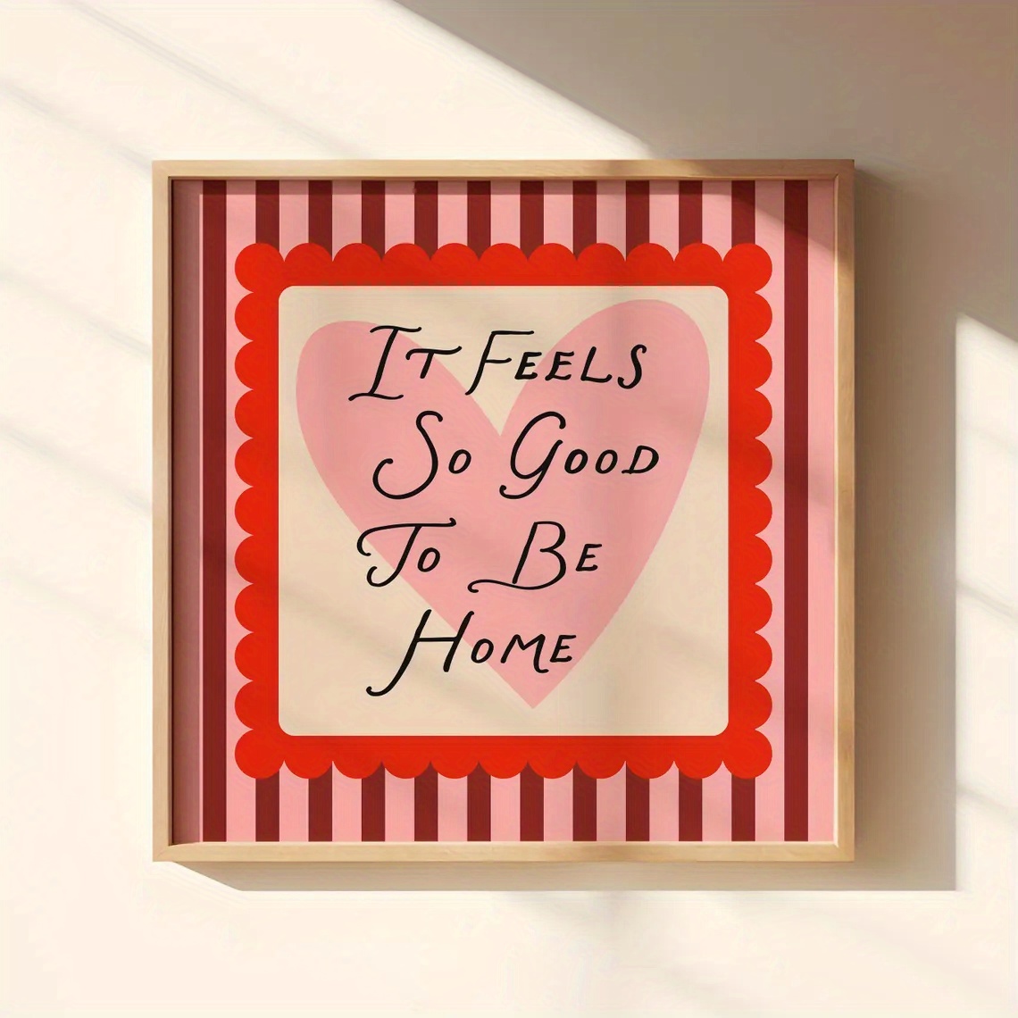 TEMU 2d Flat, 2d Flat, 1pc, Wall Art, Quote Poster, It Print, Square Wall Art, Pink Print, Hallway, Entryway Poster, Retro Quote Print, Suitable For