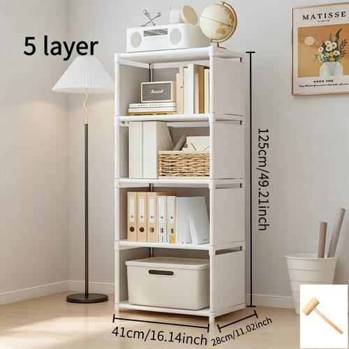 minimalist open freestanding office bookcase multi layer storage organizer shelving unit bookshelf for file storage decor display ideal for office room free hammer included for assembly reinforcement