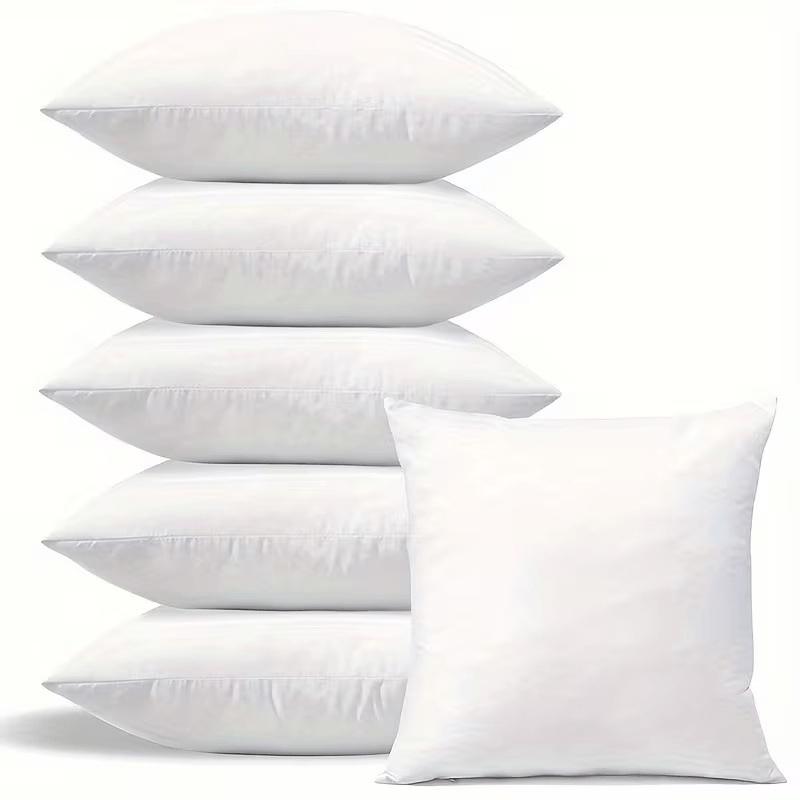 6pcs High-rebound Pillow Inserts, Hypoallergenic Material, Machine Washable, For Bedroom And Living Room: retailer-supplied image