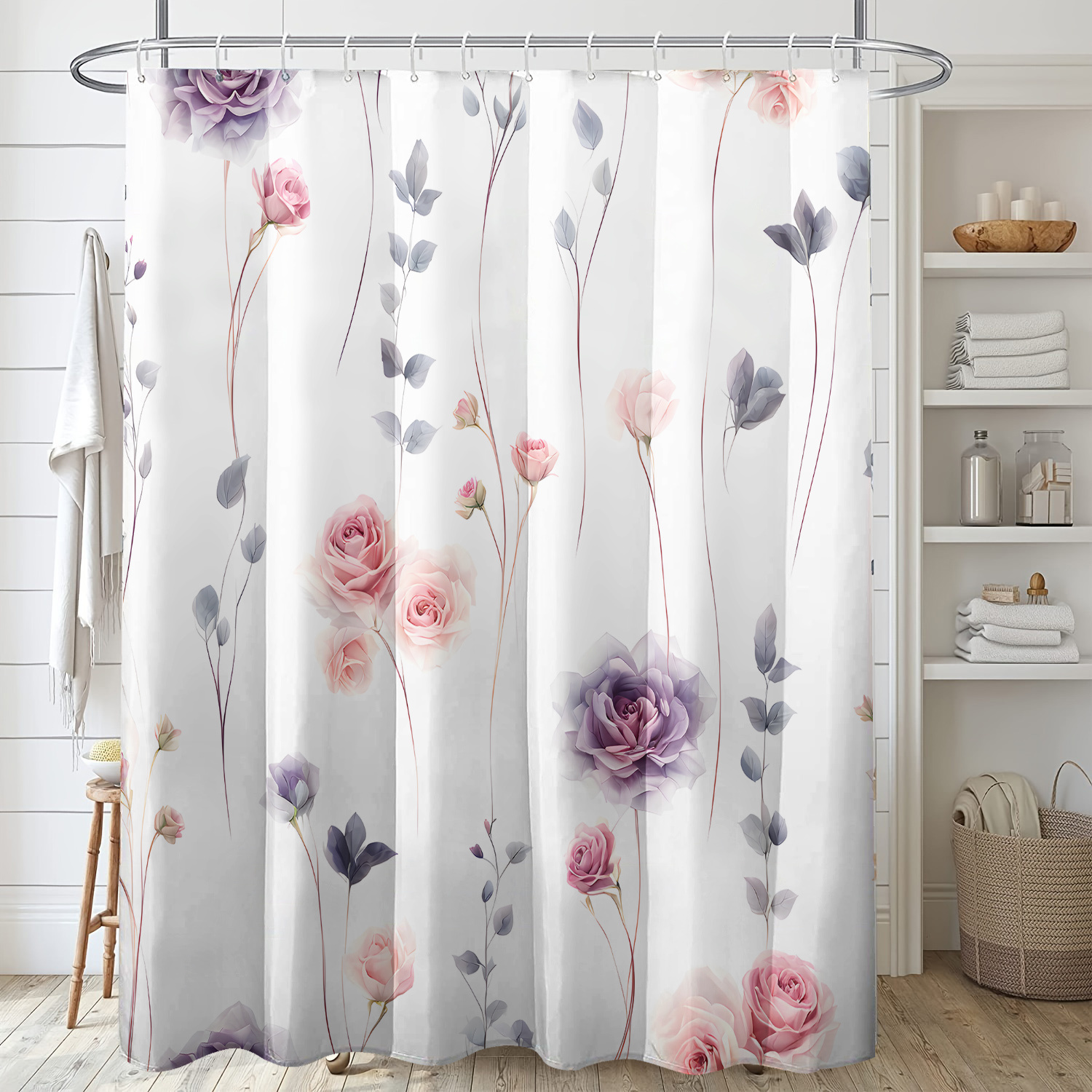 

Polyester Bath Curtain , - , , Unlined - For Bathroom Decor, 's Day, , 71x71 - 1pc