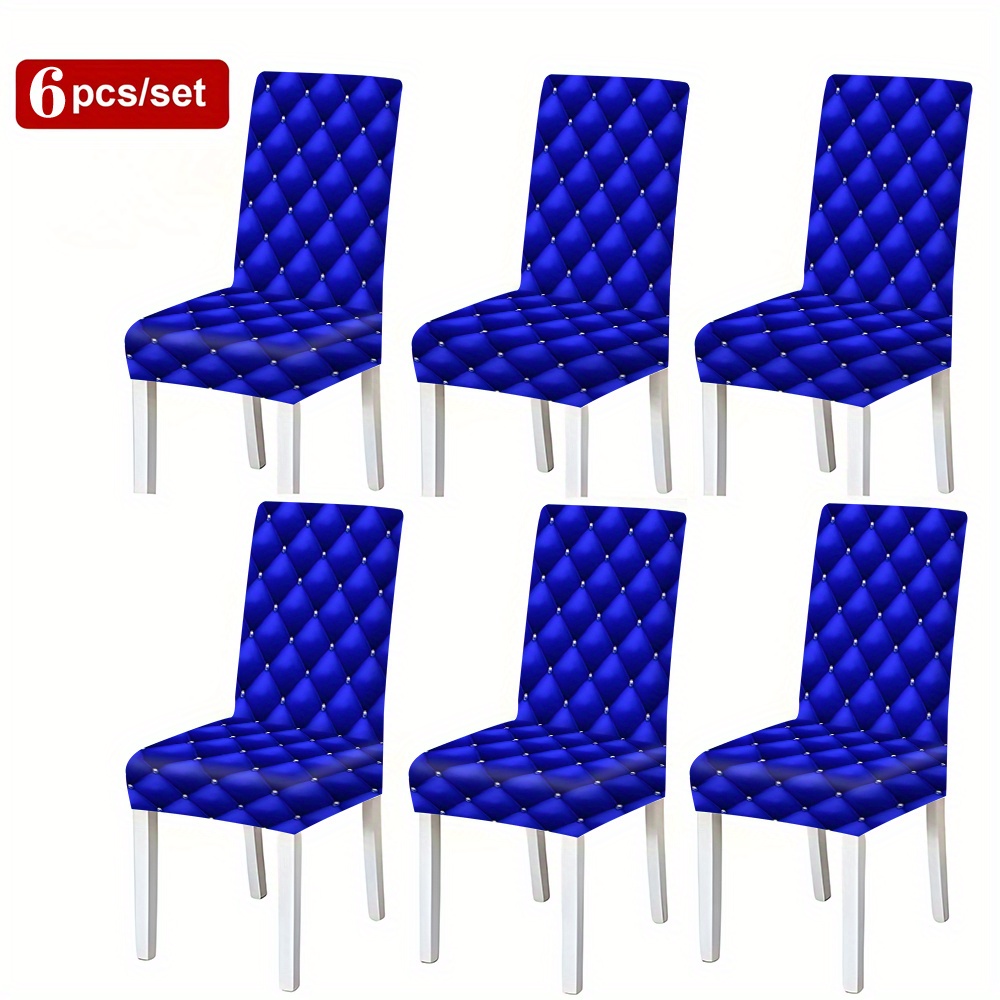 TEMU 2/4/6pcs, Blue Minimalist Texture Pattern, , Chair Cushion Chair Cover, Suitable For Home Dining Chairs, Hotels, Gardens And Other Chair Cover