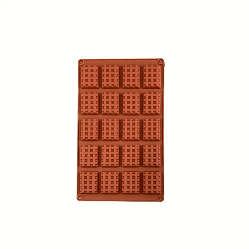 1 Silicone Waffle Mold With 20 Small Square Cavities, Waffle Tray For Making , , Chocolates, Candies, And Wax Molds