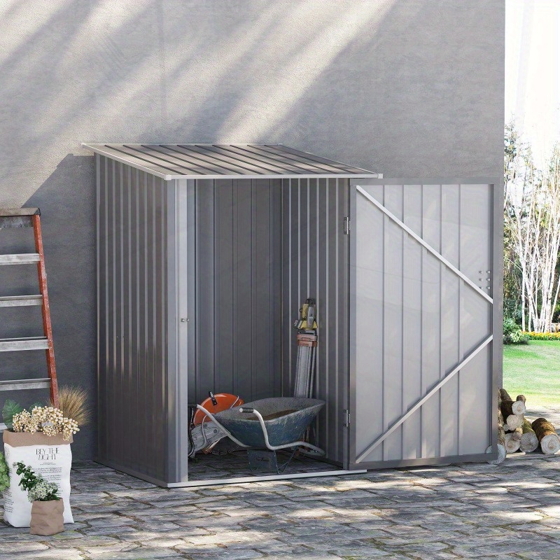 Outsunny 3' x 3' x 4' Outdoor Shed - Galvanized Metal Utility Garden Tool House with 2 Vents & Lockable Door, Durable Gray Storage for Backyard, Bike, Patio, Garage, Lawn Organization, Outdoor Storage Shed, Patio Organization, Sleek Metallic Finish, Sturdy Construction, Storage Sheds