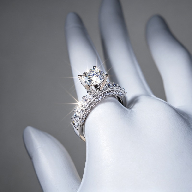 Women's Sparkling Zirconia Wedding Ring, Luxurious Gift