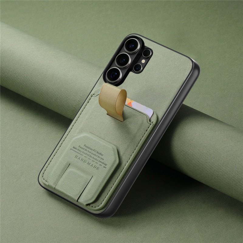 TEMU Phone Case: Diagonal Fabric Pattern Invisible Stand Card Holder Lanyard Phone Case For Galaxy