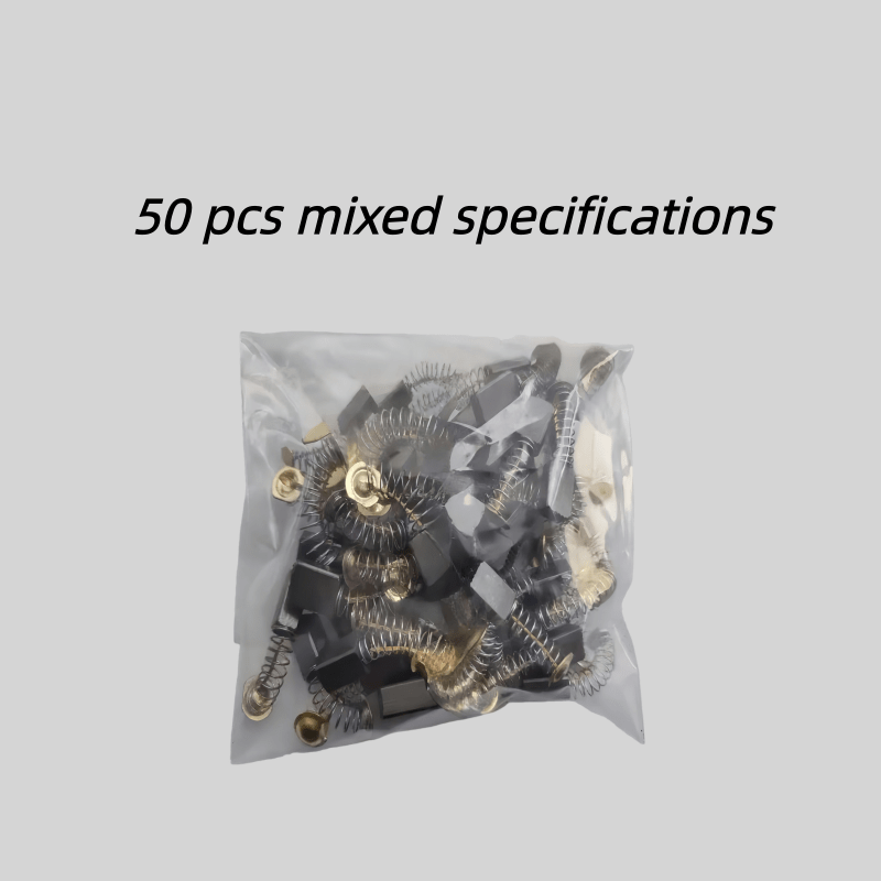 Image of 50pcs Heavy-duty Carbon Brush With Metal Bases - For Drills, , Grinders, Motors - Durable Motor Repair Parts Kit, 50pcs (drill Press,, Table Saws, Motor Maintenance)