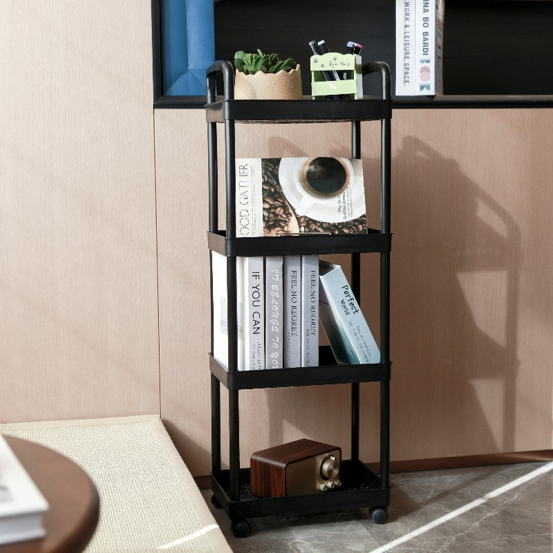 3/4/5-Tier Mobile Vertical Dish Rack - Multi-Purpose Storage Shelf, Floor Organizer with Hollow Holes 