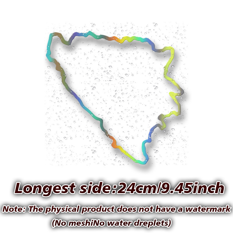 Image of .45 Inch Bosnia And Herzegovina Map Decal Vinyl Car Decals - For Car Bumpers, Windows, Laptops, Trucks, , Water Bottles, - Durab Le And Versatile
