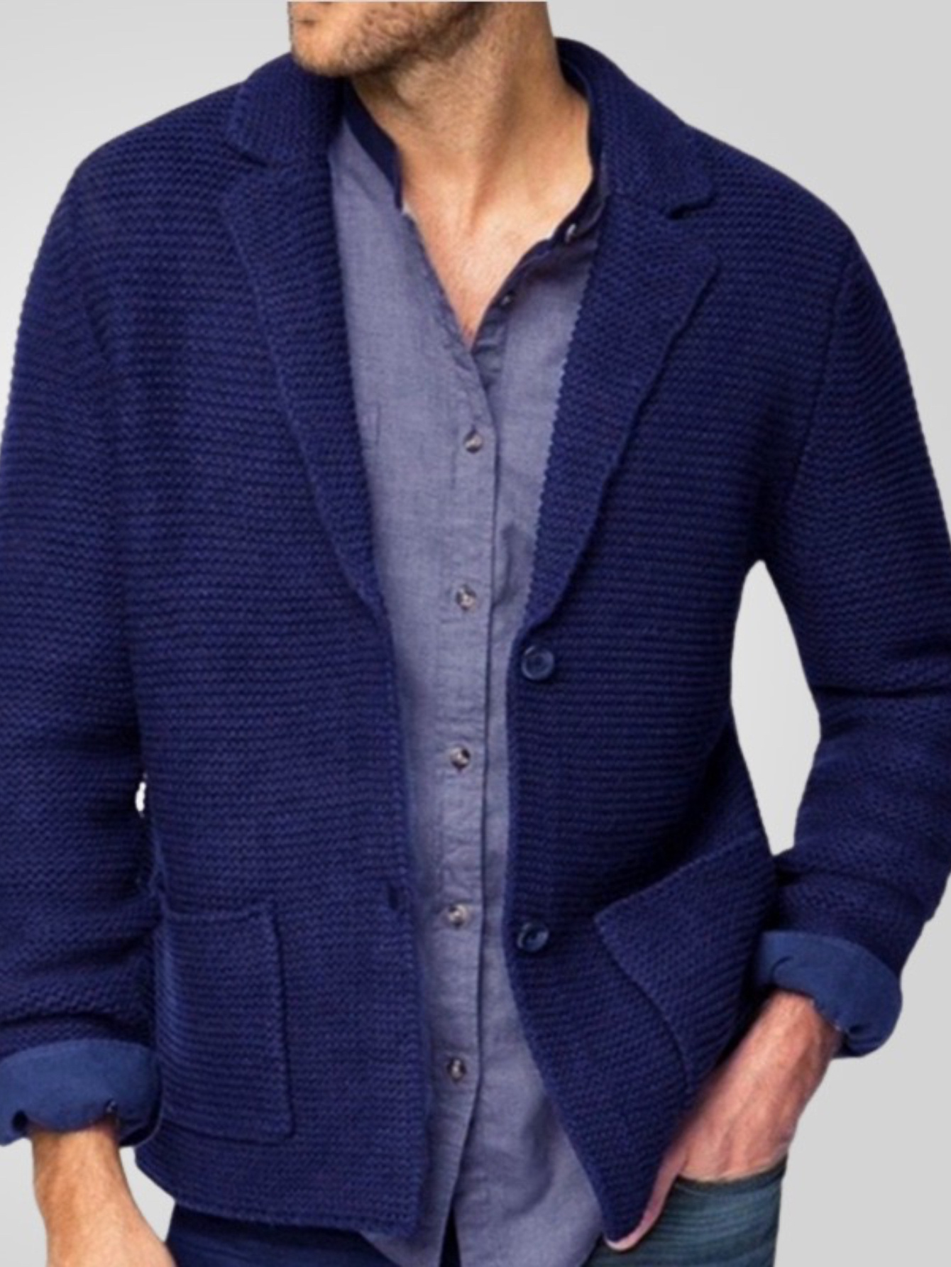 Men S Casual Cardigan - Solid Color Turn- Collar   with Button Front, Regular Fit for Casual Attire, Versatile Menswear, Nonelastic Fabric