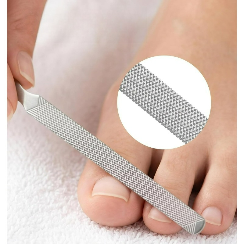 4pcs Stainless Steel Double-Sided Nail Files, Durable Tools