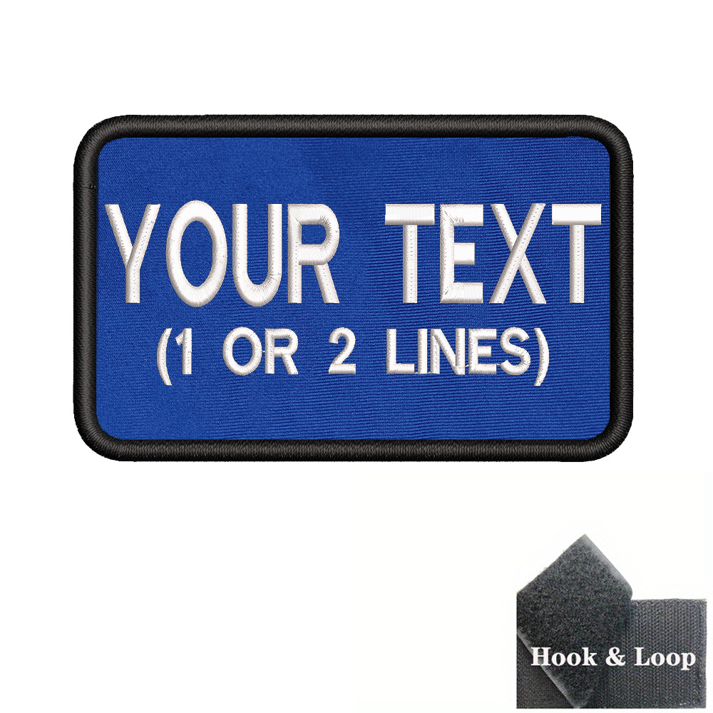 TEMU 1pc 2x3inch Custom Embroidered Name Personalized Text And Number Patch Stripe Badge Armband With Iron-on Or Backing, Suitable Use On Backpacks,