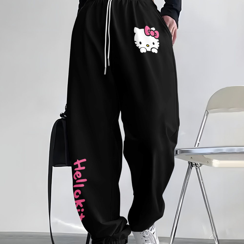 

Sanrio Hello Kitty Women's Casual Sports Sweatpants Drawstring Straight Sports Trousers