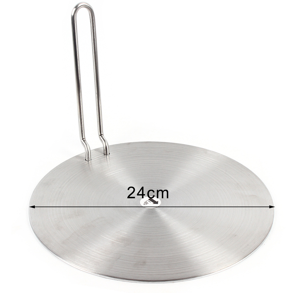 E-shop GDRASUYA10 24 cm Induktionskochfeldplatte, multifunktionale Heizplatte mit Griff, für Induktionsherd, silbrig