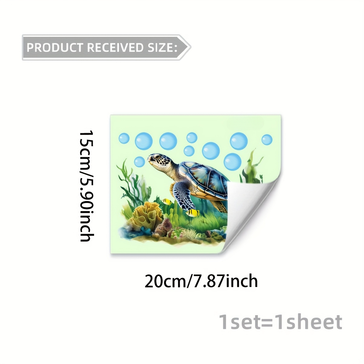 Image of 1pc -the- Turtle And Seaweed Bubble Toilet Sticker, Bathroom Restroom Wall Decoration, Toilet Tank Decorative Decal, Home Decor Luminous Wall Sticker, Self-adhesive And Removable