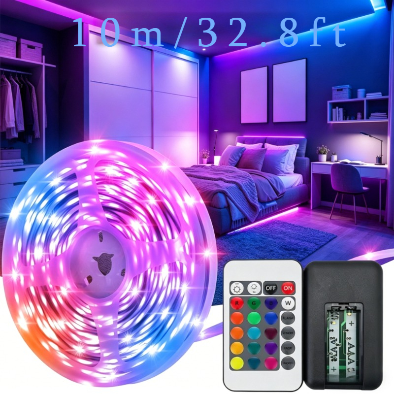 Barvno spreminjajoča se USB RGB LED trak 5050SMD 12LEDs/M, prilagodljiv DIY trak z daljinskim upravljalnikom, osvetlitev za TV, ambientna