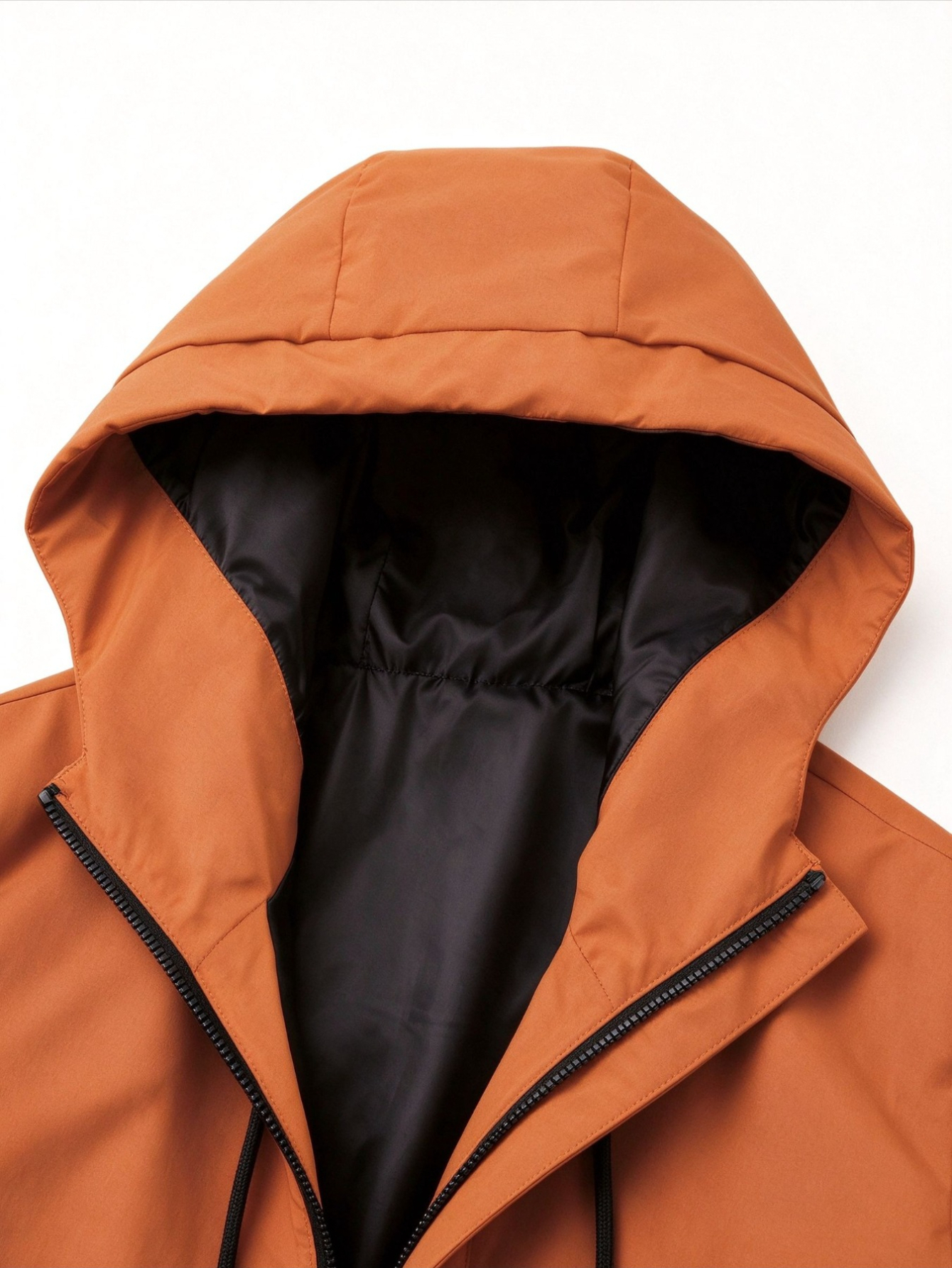 Men's Plain Print Full-Zip Hooded Jacket for Outdoor Activities