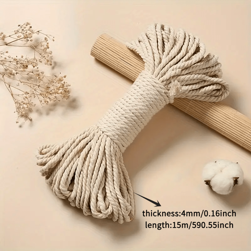 1 Bundle Length, 4mm Thick Twisted Lace Rope, Suitable For Hand Knitting, Making, Home Decoration, Artwork Decoration, Daily Bundling Rope, Etc