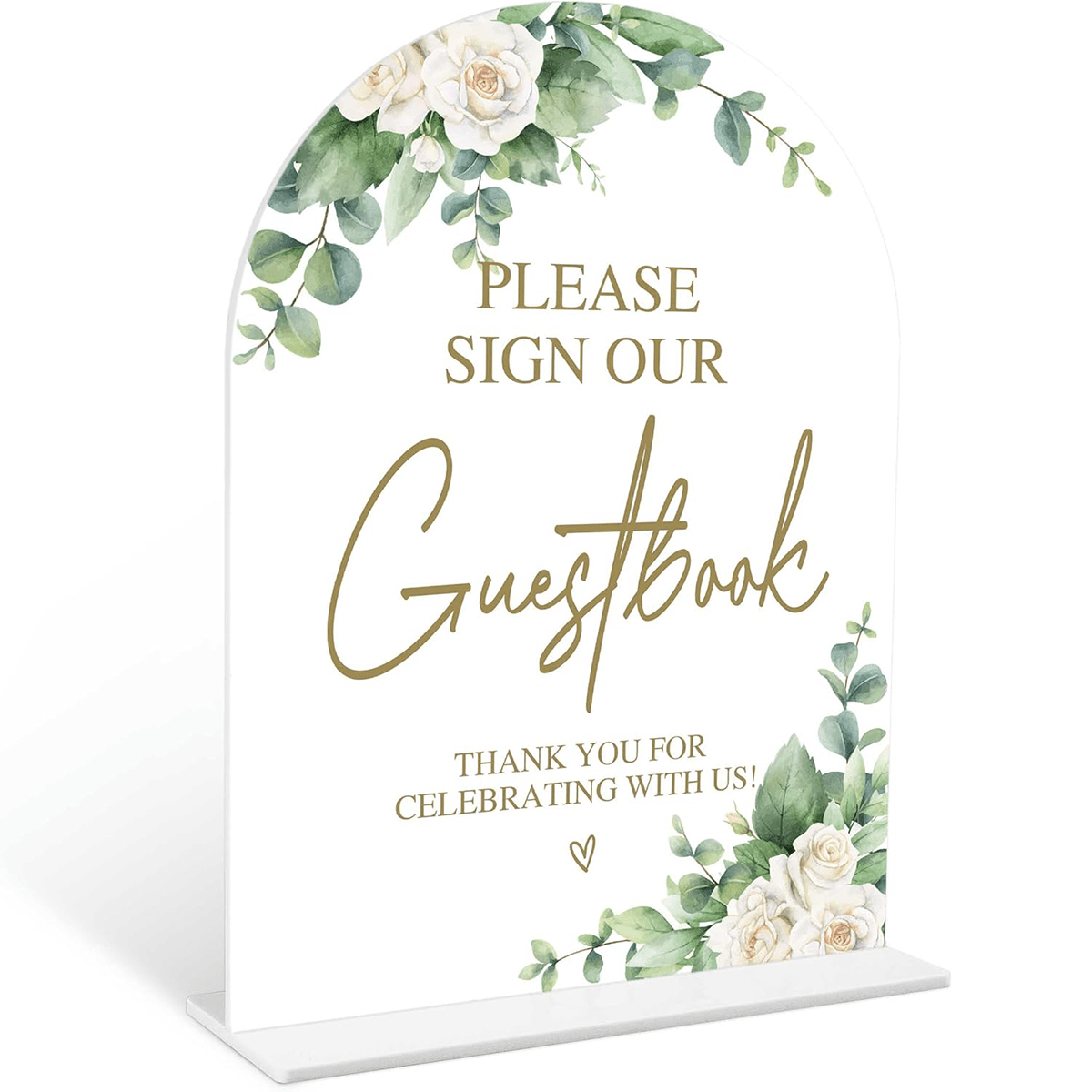 TEMU 2d Flat - [2d Flat] 1pc 3.9inchx5.9inch Eucalyptus Floral " Here" Sign Board For Wedding Reception Table Decor, Bridal Shower Party Signs, 2d