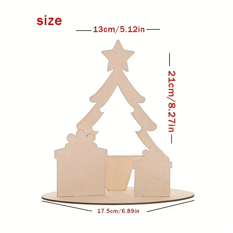 TEMU Kit de bricolage de cadres photo de Noël en bois, 4 pièces, idéal pour la décoration intérieure, de Noël, cadeau d'anniversaire, fête de Noël
