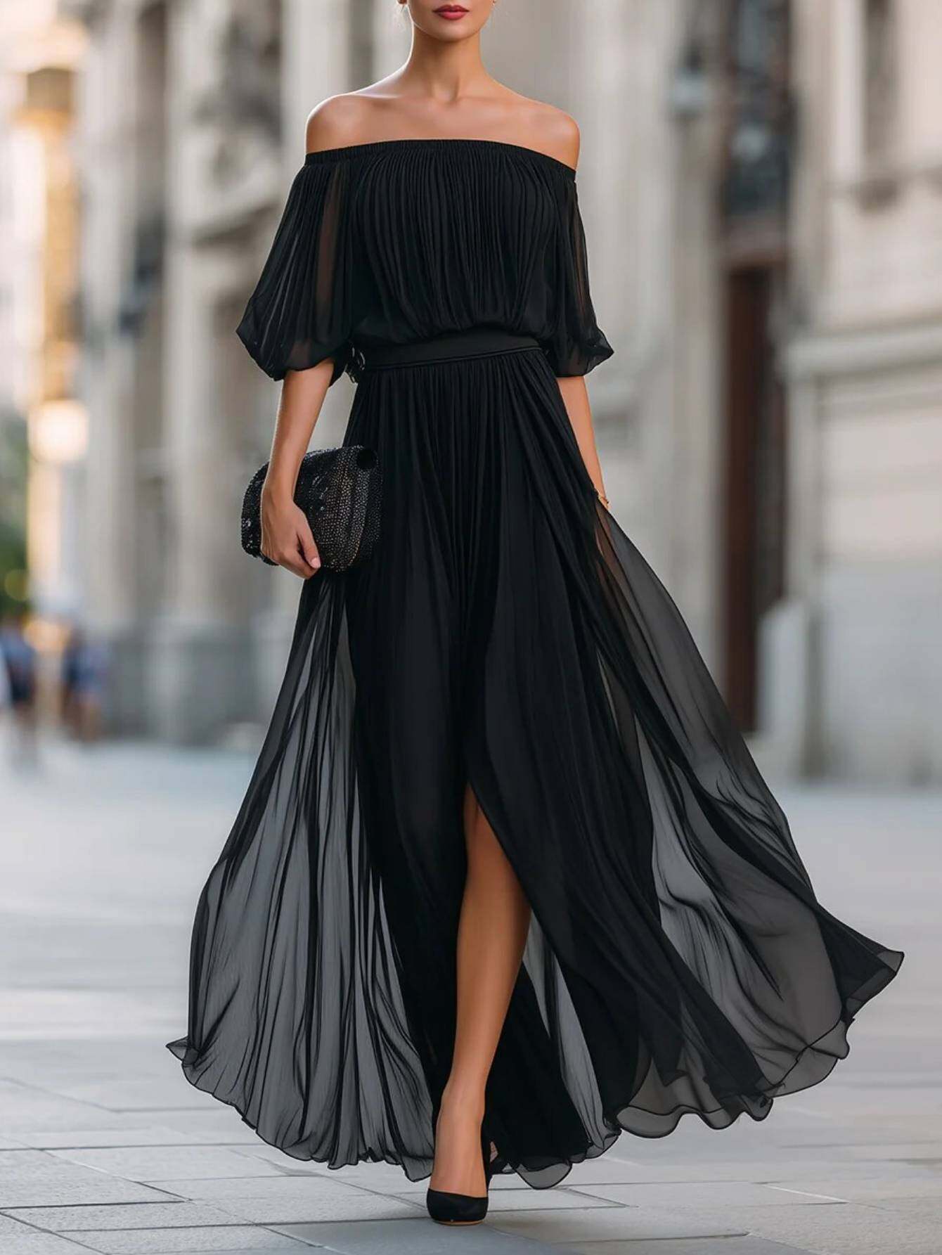 black formal dresses sold on Temu United States