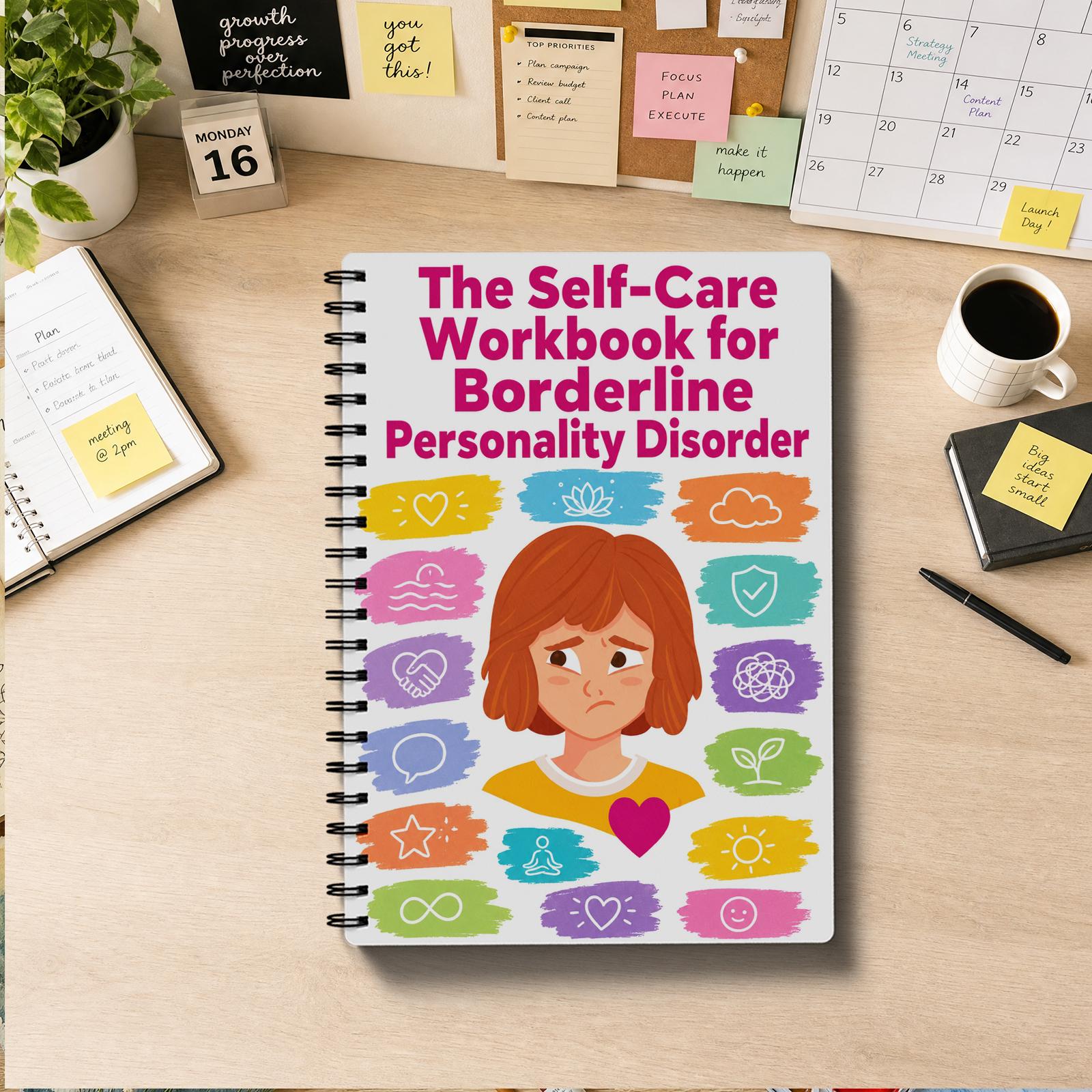 TEMU Cahier d'exercices pour les compétences en troubles de la (Version anglaise) avec DBT/CBT, Journal de santé mentale pour troubles de la (BPD)