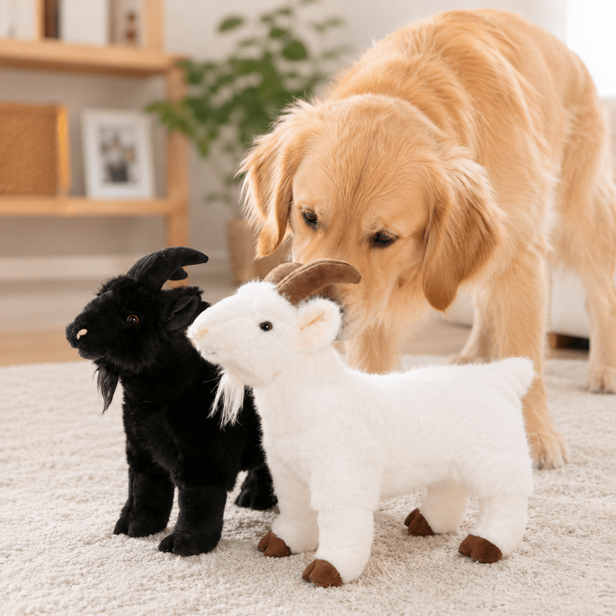 TEMU 2pcs Set Of Soft Mountain Velvet Pet Toys, Suitable For Dogs, Cute Stuffed Farm Animal Dog Toy Set, Companion Toys For Small And Medium Dogs