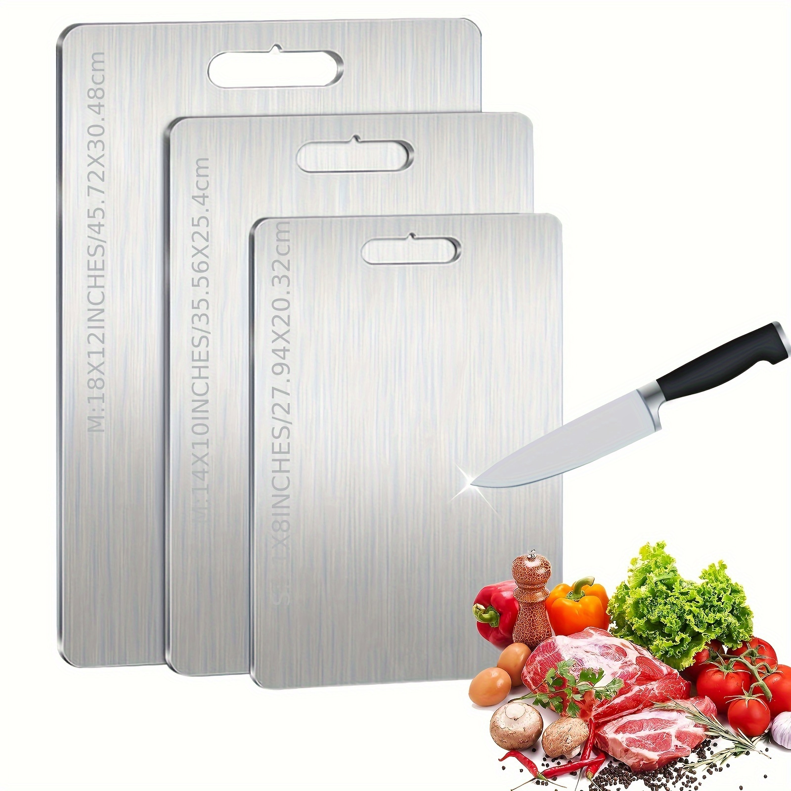 

Premium Titanium Alloy Cutting Board - Dual-sided, Grade, & Hygienic Kitchen For Meat, Cheese, Bread, Vegetables & Fruits - & Restaurants