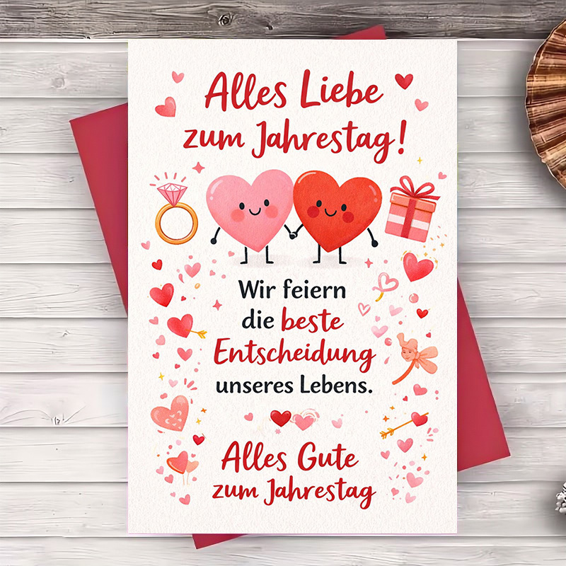 1 Greeting Card + 1 Enveloperomantic Anniversary Greeting Card Perfect For Couples And A Way To Your On This