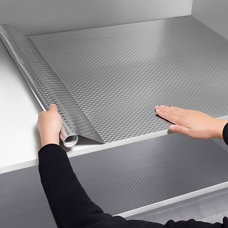 1 Roll Heat Aluminum Foil Shelf Liner - Waterproof & Oilproof For Backsplash, Drawer, Cabinet | Self-adhesive & Easy Clean Kitchen Organizer | Modern Durable Decor