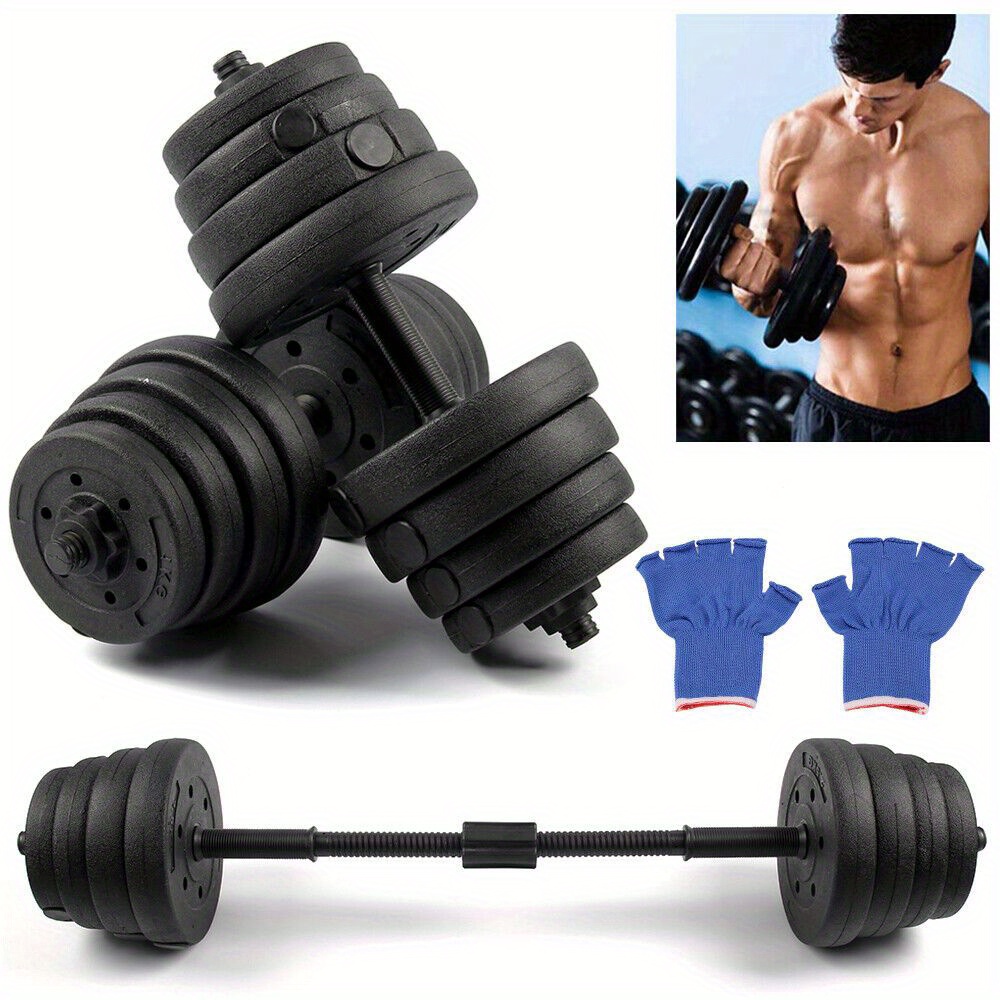 Adjustable 30kg Dumbbell Set For Weight Training At Home, Perfect For Strength Building And Bodybuilding (includes Gloves)